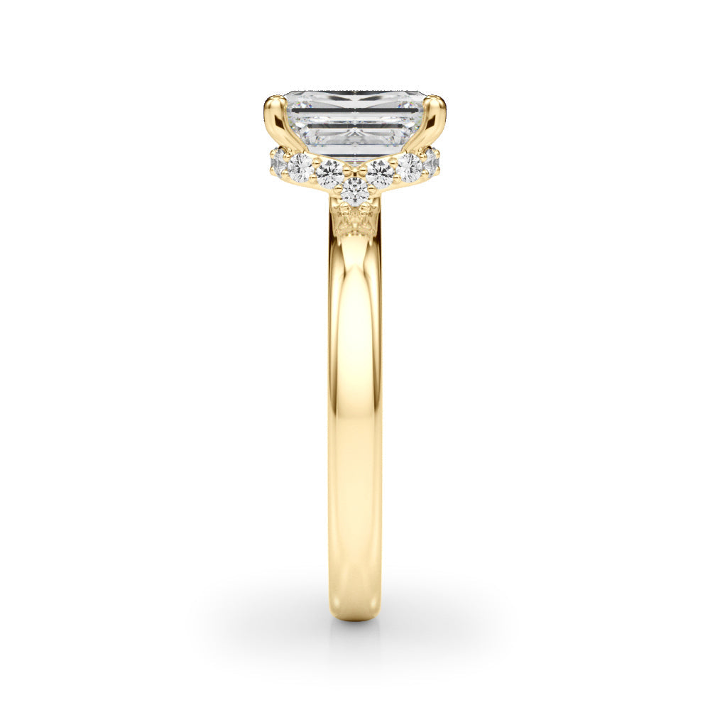 Couture Hidden Halo Ec Center Emerald Diamond Engagement Ring â€” 10K/14K Gold & Platinum