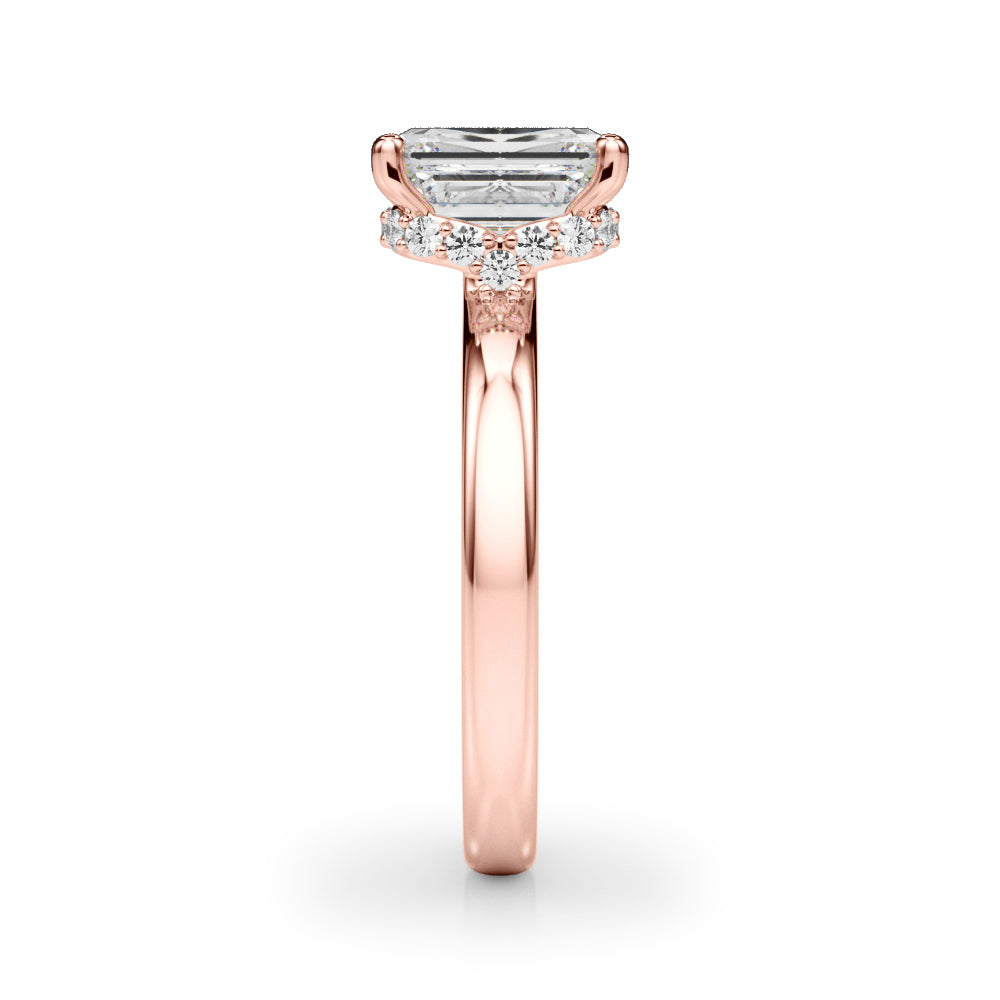 Couture Hidden Halo Ec Center Emerald Diamond Engagement Ring â€” 10K/14K Gold & Platinum
