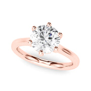 Elegant Rd Solitaire Round Diamond Engagement Ring in 10K/14K gold and platinum with certified lab-grown or natural diamonds