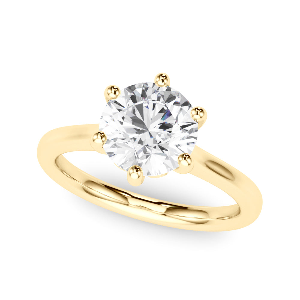 Elegant Rd Solitaire Round Diamond Engagement Ring in 10K/14K gold and platinum with certified lab-grown or natural diamonds