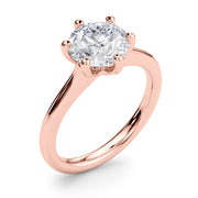 Elegant Rd Solitaire Round Diamond Engagement Ring in 10K/14K gold and platinum with certified lab-grown or natural diamonds