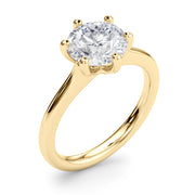 Elegant Rd Solitaire Round Diamond Engagement Ring in 10K/14K gold and platinum with certified lab-grown or natural diamonds