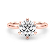Elegant Rd Solitaire Round Diamond Engagement Ring in 10K/14K gold and platinum with certified lab-grown or natural diamonds