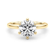 Elegant Rd Solitaire Round Diamond Engagement Ring in 10K/14K gold and platinum with certified lab-grown or natural diamonds