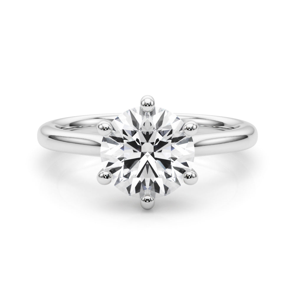 Elegant Rd Solitaire Round Diamond Engagement Ring in 10K/14K gold and platinum with certified lab-grown or natural diamonds
