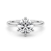 Elegant Rd Solitaire Round Diamond Engagement Ring in 10K/14K gold and platinum with certified lab-grown or natural diamonds