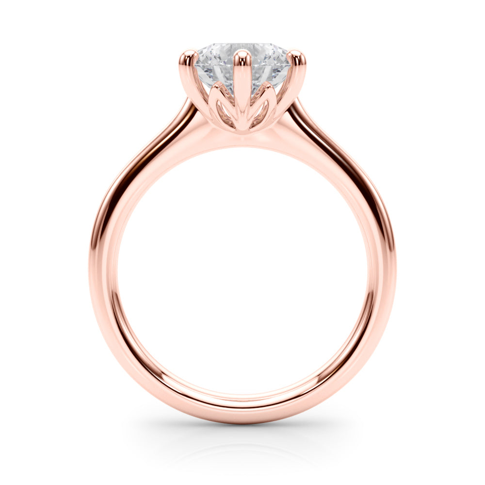 Elegant Rd Solitaire Round Diamond Engagement Ring in 10K/14K gold and platinum with certified lab-grown or natural diamonds