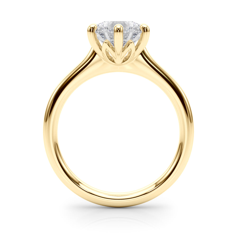 Elegant Rd Solitaire Round Diamond Engagement Ring in 10K/14K gold and platinum with certified lab-grown or natural diamonds