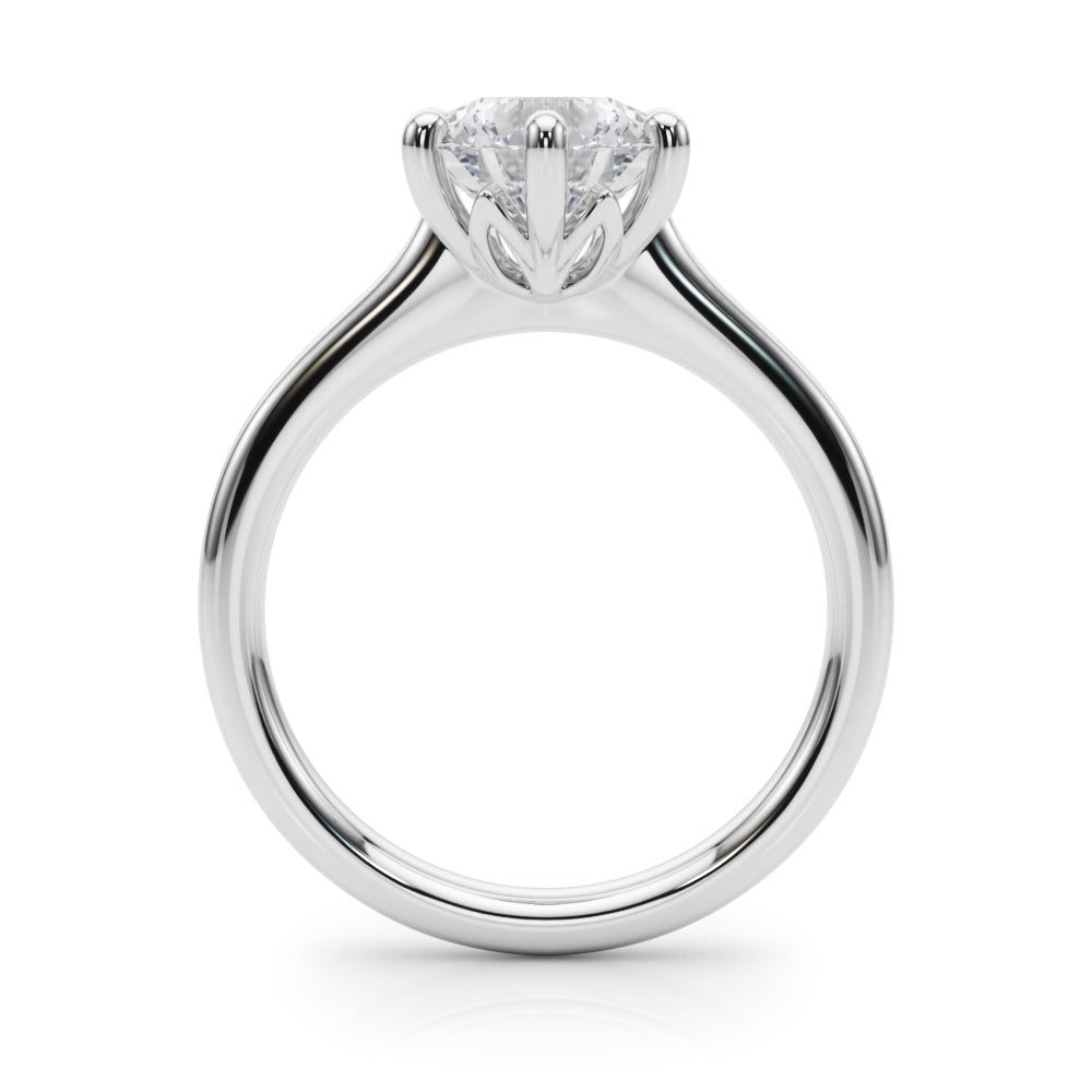 Elegant Rd Solitaire Round Diamond Engagement Ring in 10K/14K gold and platinum with certified lab-grown or natural diamonds
