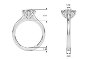 Elegant Rd Solitaire Round Diamond Engagement Ring in 10K/14K gold and platinum with certified lab-grown or natural diamonds