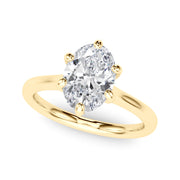 Vintage-Inspired Solitaire Oval Diamond Engagement Ring in 10K/14K gold and platinum with certified lab-grown or natural diamonds
