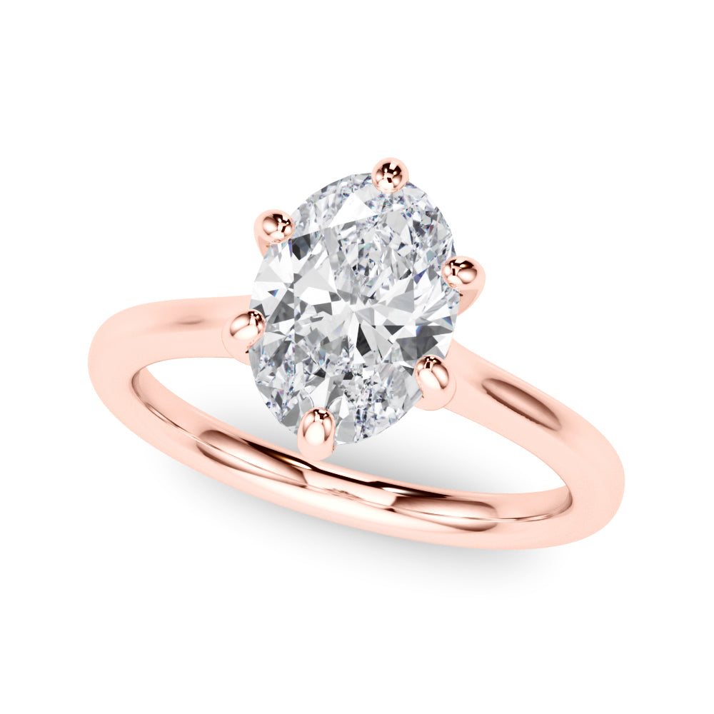 Vintage-Inspired Solitaire Oval Diamond Engagement Ring in 10K/14K gold and platinum with certified lab-grown or natural diamonds