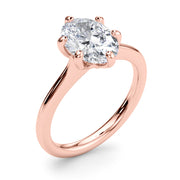 Vintage-Inspired Solitaire Oval Diamond Engagement Ring in 10K/14K gold and platinum with certified lab-grown or natural diamonds