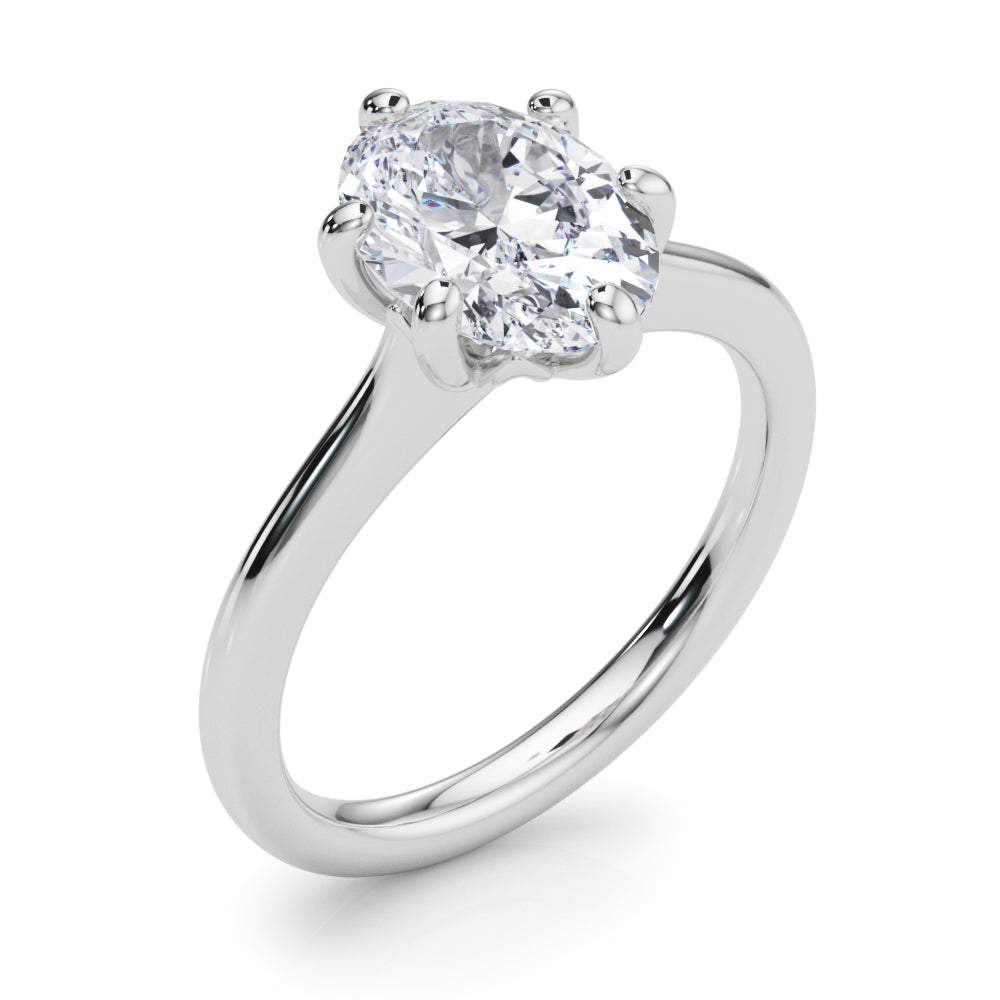 Vintage-Inspired Solitaire Oval Diamond Engagement Ring in 10K/14K gold and platinum with certified lab-grown or natural diamonds