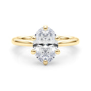 Vintage-Inspired Solitaire Oval Diamond Engagement Ring in 10K/14K gold and platinum with certified lab-grown or natural diamonds