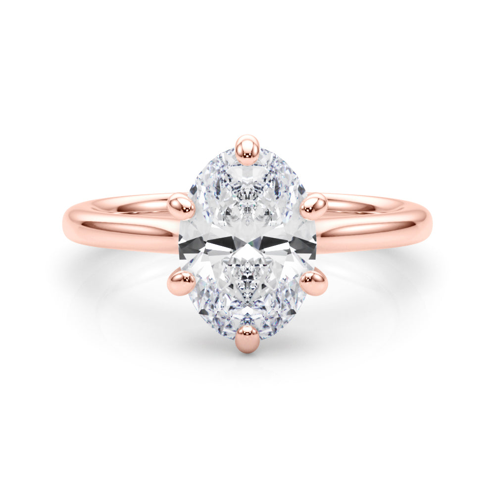 Vintage-Inspired Solitaire Oval Diamond Engagement Ring in 10K/14K gold and platinum with certified lab-grown or natural diamonds