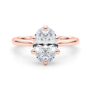 Vintage-Inspired Solitaire Oval Diamond Engagement Ring in 10K/14K gold and platinum with certified lab-grown or natural diamonds