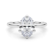 Vintage-Inspired Solitaire Oval Diamond Engagement Ring in 10K/14K gold and platinum with certified lab-grown or natural diamonds