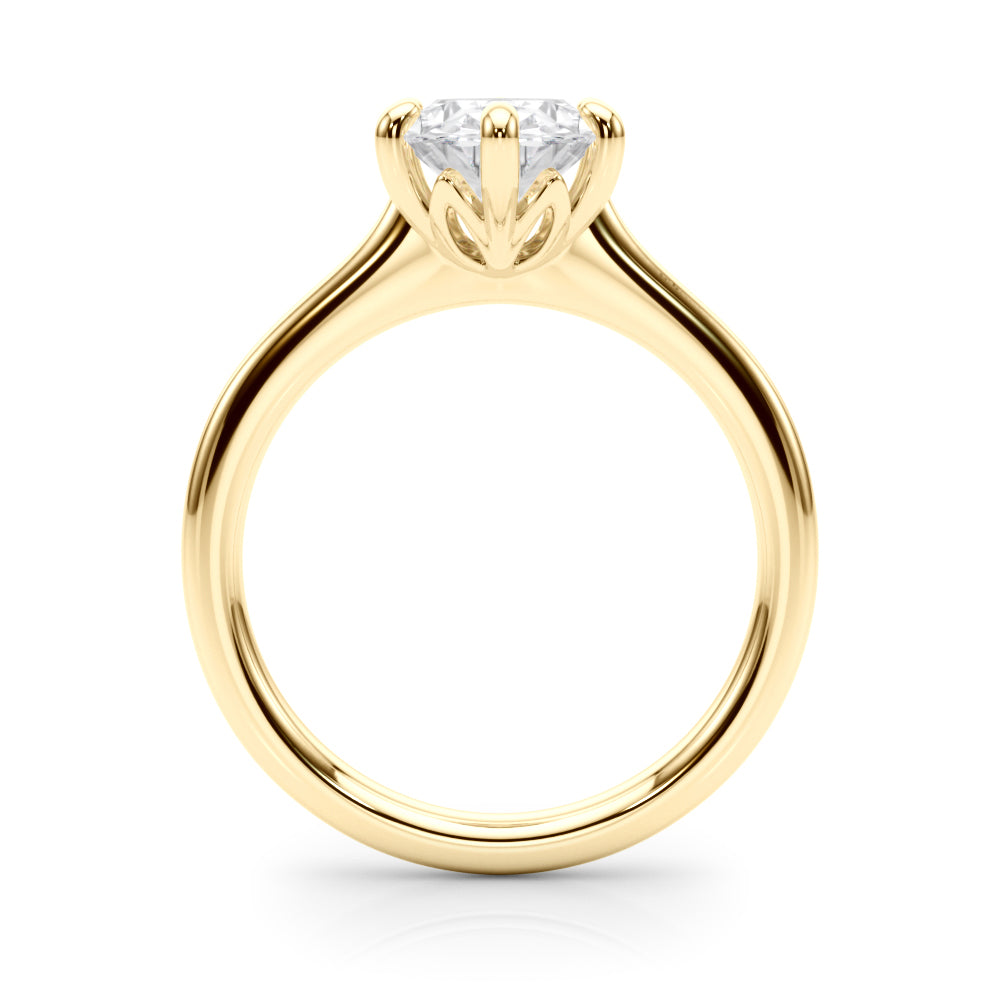Vintage-Inspired Solitaire Oval Diamond Engagement Ring in 10K/14K gold and platinum with certified lab-grown or natural diamonds