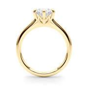 Vintage-Inspired Solitaire Oval Diamond Engagement Ring in 10K/14K gold and platinum with certified lab-grown or natural diamonds
