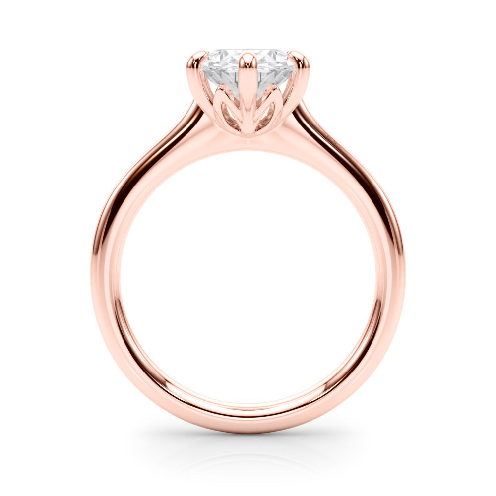 Vintage-Inspired Solitaire Oval Diamond Engagement Ring in 10K/14K gold and platinum with certified lab-grown or natural diamonds