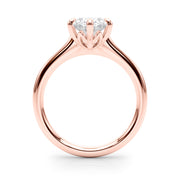 Vintage-Inspired Solitaire Oval Diamond Engagement Ring in 10K/14K gold and platinum with certified lab-grown or natural diamonds
