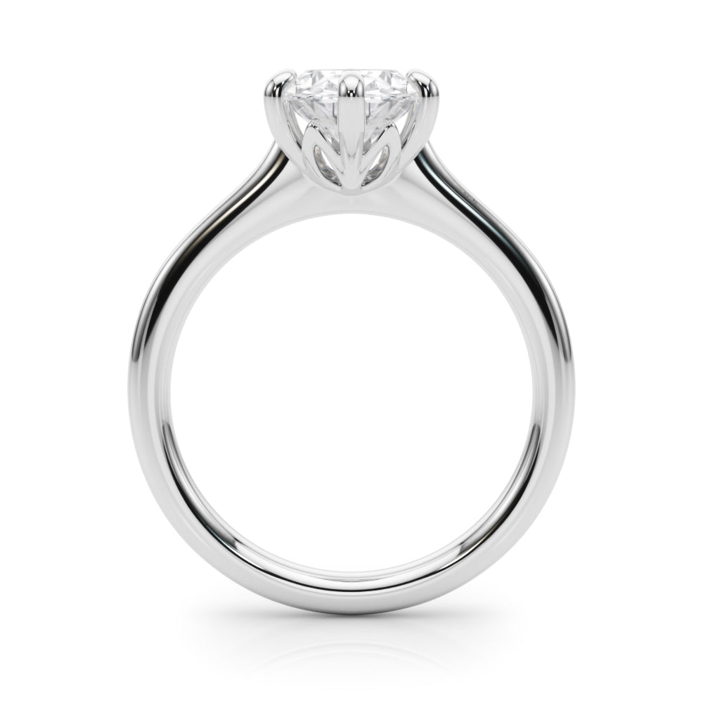 Vintage-Inspired Solitaire Oval Diamond Engagement Ring in 10K/14K gold and platinum with certified lab-grown or natural diamonds