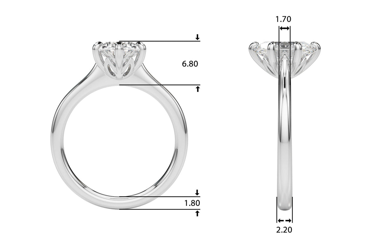Vintage-Inspired Solitaire Oval Diamond Engagement Ring in 10K/14K gold and platinum with certified lab-grown or natural diamonds
