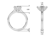 Vintage-Inspired Solitaire Oval Diamond Engagement Ring in 10K/14K gold and platinum with certified lab-grown or natural diamonds