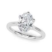 Vintage-Inspired Solitaire Oval Diamond Engagement Ring in 10K/14K gold and platinum with certified lab-grown or natural diamonds