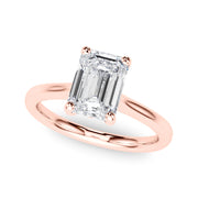 Heirloom Solitaire Cut Emerald Diamond Engagement Ring in 10K/14K gold and platinum with certified lab-grown or natural diamonds