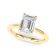 Heirloom Solitaire Cut Emerald Diamond Engagement Ring in 10K/14K gold and platinum with certified lab-grown or natural diamonds