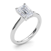 Heirloom Solitaire Cut Emerald Diamond Engagement Ring in 10K/14K gold and platinum with certified lab-grown or natural diamonds