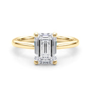 Heirloom Solitaire Cut Emerald Diamond Engagement Ring in 10K/14K gold and platinum with certified lab-grown or natural diamonds