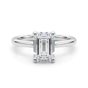 Heirloom Solitaire Cut Emerald Diamond Engagement Ring in 10K/14K gold and platinum with certified lab-grown or natural diamonds
