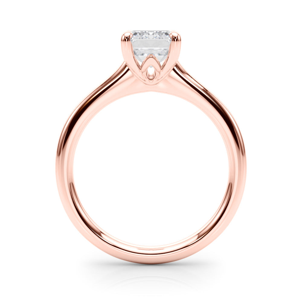 Heirloom Solitaire Cut Emerald Diamond Engagement Ring in 10K/14K gold and platinum with certified lab-grown or natural diamonds