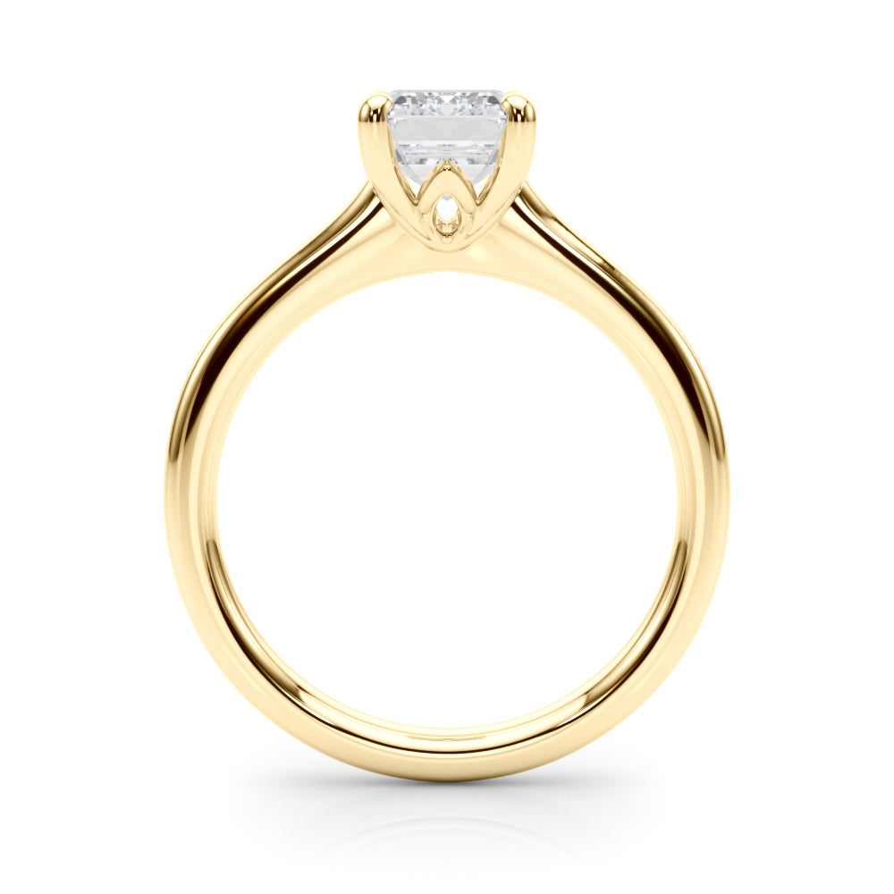 Heirloom Solitaire Cut Emerald Diamond Engagement Ring in 10K/14K gold and platinum with certified lab-grown or natural diamonds