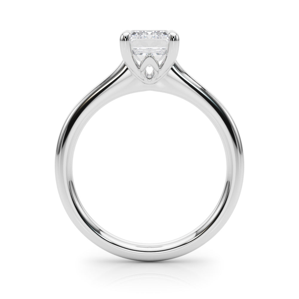 Heirloom Solitaire Cut Emerald Diamond Engagement Ring in 10K/14K gold and platinum with certified lab-grown or natural diamonds