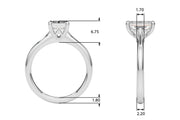 Heirloom Solitaire Cut Emerald Diamond Engagement Ring in 10K/14K gold and platinum with certified lab-grown or natural diamonds