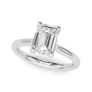 Heirloom Solitaire Cut Emerald Diamond Engagement Ring in 10K/14K gold and platinum with certified lab-grown or natural diamonds