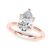 Luxe Solitaire Shape Pear Diamond Engagement Ring in 10K/14K gold and platinum with certified lab-grown or natural diamonds