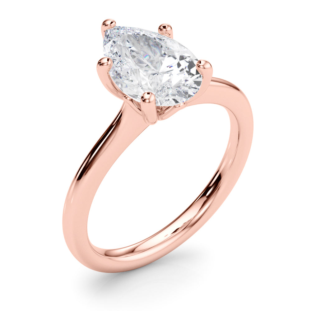 Luxe Solitaire Shape Pear Diamond Engagement Ring in 10K/14K gold and platinum with certified lab-grown or natural diamonds