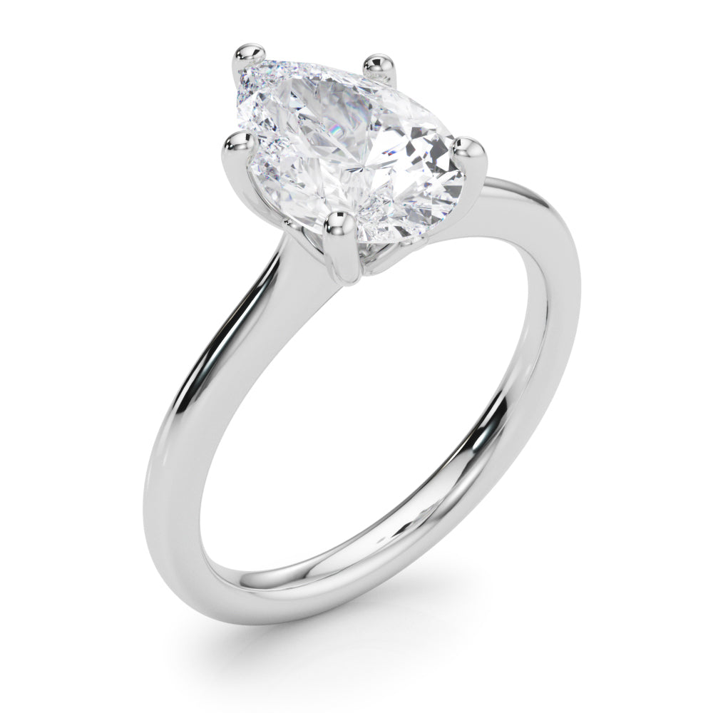 Luxe Solitaire Shape Pear Diamond Engagement Ring in 10K/14K gold and platinum with certified lab-grown or natural diamonds