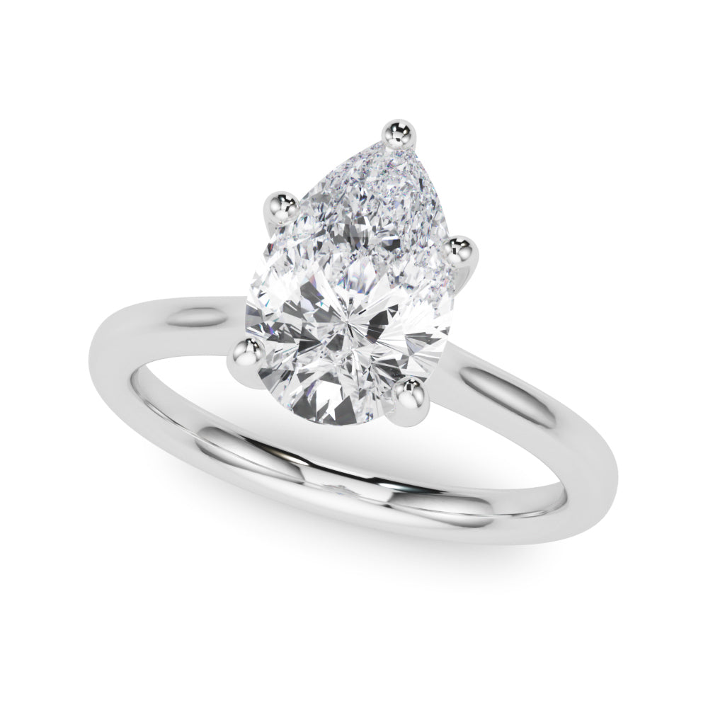Luxe Solitaire Shape Pear Diamond Engagement Ring in 10K/14K gold and platinum with certified lab-grown or natural diamonds