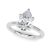 Luxe Solitaire Shape Pear Diamond Engagement Ring in 10K/14K gold and platinum with certified lab-grown or natural diamonds