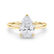 Luxe Solitaire Shape Pear Diamond Engagement Ring in 10K/14K gold and platinum with certified lab-grown or natural diamonds