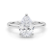 Luxe Solitaire Shape Pear Diamond Engagement Ring in 10K/14K gold and platinum with certified lab-grown or natural diamonds