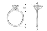 Luxe Solitaire Shape Pear Diamond Engagement Ring in 10K/14K gold and platinum with certified lab-grown or natural diamonds