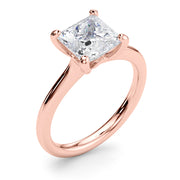 Refined Solitaire Cut Princess Diamond Engagement Ring in 10K/14K gold and platinum with certified lab-grown or natural diamonds