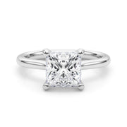 Refined Solitaire Cut Princess Diamond Engagement Ring in 10K/14K gold and platinum with certified lab-grown or natural diamonds